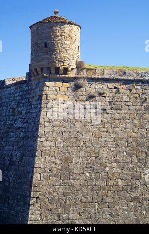 Torre del castello di San Pietro, conosciuta come la ciudadela, Jaca, Huesca, Aragona, Spagna Foto Stock