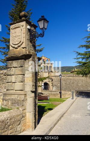 Fossato del castello di San Pietro, conosciuta come la ciudadela, Jaca, Huesca, Aragona, Spagna Foto Stock