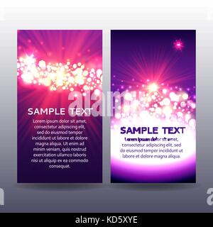 Bokeh flyer modelli viola Illustrazione Vettoriale