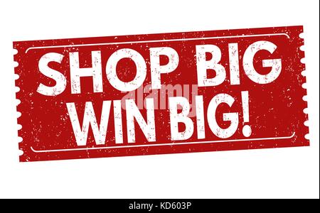 Shop big win big grunge timbro di gomma su sfondo bianco, illustrazione vettoriale Illustrazione Vettoriale