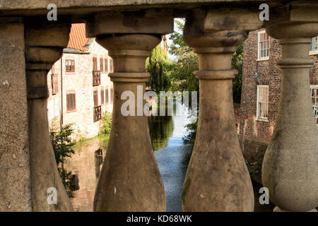 Foss ponte sopra il fiume Foss,york,North Yorkshire, Inghilterra, Regno Unito. Foto Stock