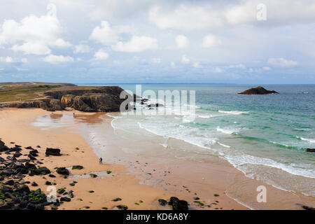 Cote Sauvage, la costa occidentale di Quiberon Foto Stock