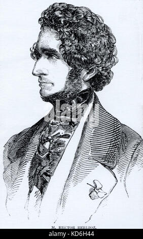 Hector Berlioz ritratto. Il compositore francese, 1803-1869 Foto Stock