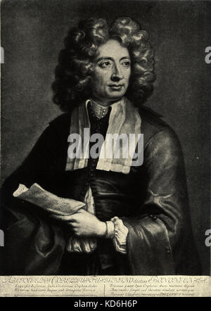 Arcangelo Corelli azienda cliente di John Smith, dopo H. Howard. Compositore italiano & violinista, 1653-1713. Foto Stock