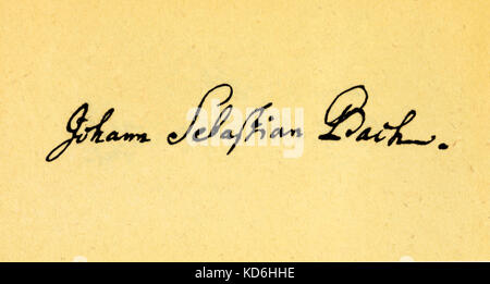 Johann Sebastian Bach della firma. Compositore tedesco e organista, 1685-1750. Foto Stock