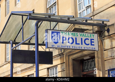 St Aldates stazione di polizia segno, Oxford Foto Stock