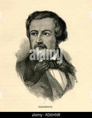 Gaetano Donizetti, ritratto. Compositore italiano (1797-1848) Foto Stock