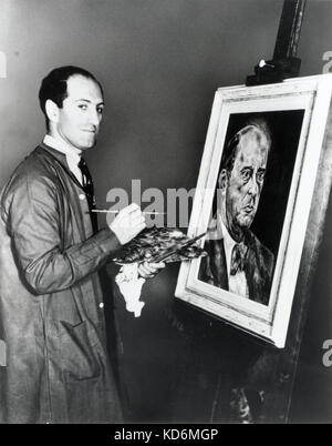 GERSHWIN George - la verniciatura di un ritratto di Arnold Schoenberg (dicembre 1936). American compositore e pianista (1898-1937) Foto Stock