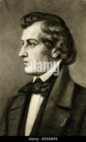 Frederic Chopin, ritratto del compositore polacco, 1 marzo 1810 - 17 Ottobre 1849 Foto Stock