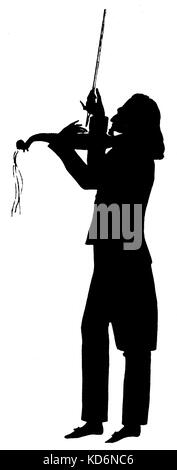 Niccolò Paganini, silhouette da Edouart, presi in Edinburgh 1832. L'Italiano violinista e compositore 27 Ottobre 1782 - 27 maggio 1840. Foto Stock