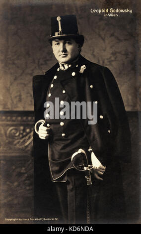 Leopold Godowsky ritratto in uniforme militare di Vienna - compositore lituano - pianista 13 febbraio 1870-21 novembre 1938 Foto Stock