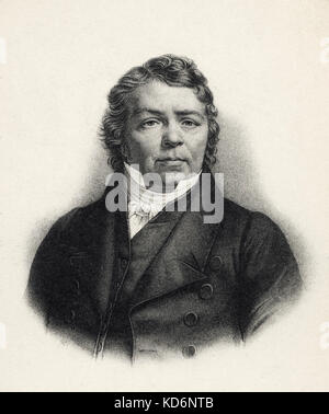 Johann Nepomuk Hummel - ritratto - Ungherese pianista e compositore - 14 novembre 1778 - 17 Ottobre 1837 - uno studente di Mozart Foto Stock