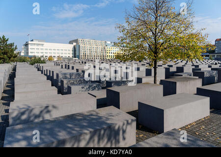 Il memoriale dell'Olocausto a Berlino, Germania Foto Stock