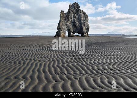 Formazione di basalto di Hvitserkur Foto Stock