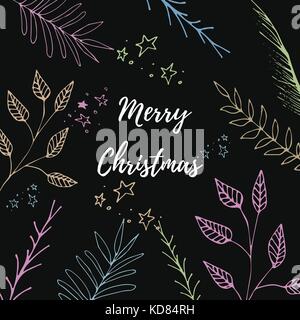 Merry Christmas greeting card. Illustrazione Vettoriale
