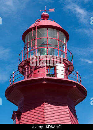 Faro, Phare de la Martre, La Martre, Gaspe, Quebec, Canada. Foto Stock