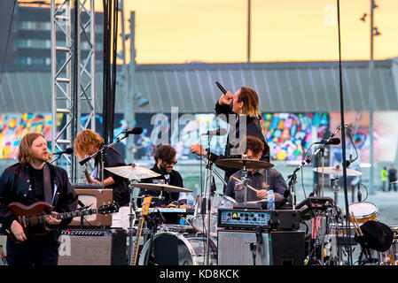 Barcellona - 1 giu: Arcade Fire (music band) eseguire in concerto al suono di Primavera 2017 Festival il 1 giugno 2017 a Barcellona, Spagna. Foto Stock