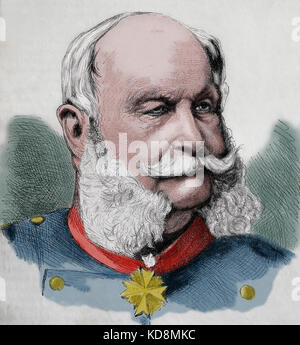 Guglielmo i, imperatore tedesco (1797-1888). Incisione, 1883. Ritratto. Foto Stock