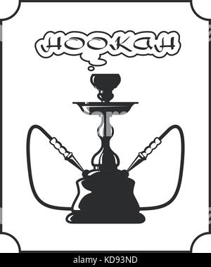 Hookah lounge etichetta - emblema shisha Illustrazione Vettoriale