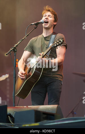 James Blunt sul palco durante BBC radio 2 Live in Hyde Park con: James Blunt Where: London, United Kingdom When: 10 Set 2017 Credit: Alan West/WENN.com Foto Stock