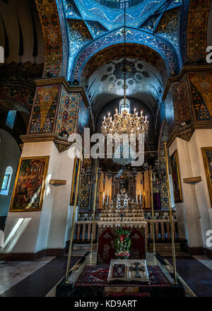 Armenia, gli interni della Cattedrale di Etchmiadzin - "la discesa del Figlio unigenito' - Il tempio principale della Chiesa apostolica armena. Foto Stock