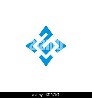 Lettera g quattro negativo freccia vettore logo Illustrazione Vettoriale