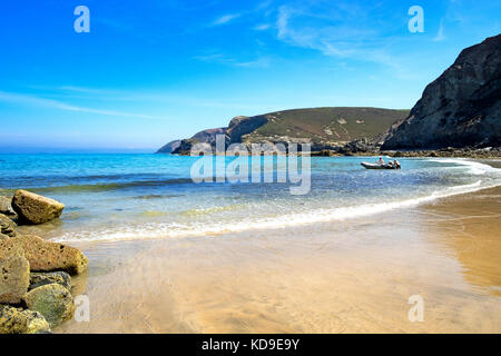 Trevaunance cove presso il st.Agnese in Cornovaglia, Inghilterra, Regno Unito. Foto Stock