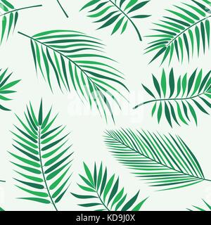 Tropical foglie di palmo pattern - seamless materiale moderno background di design Illustrazione Vettoriale