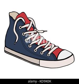 Bella sneakers. illustrazione vettoriale per una foto o un poster. gioventù scarpe. sport, correre e camminare. Illustrazione Vettoriale