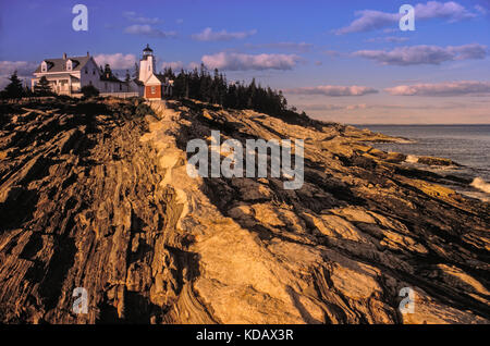 Pemaquid point lighthouse, bristol, lincoln county, Maine, Stati Uniti d'America Foto Stock