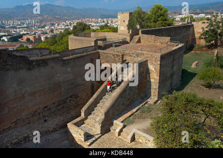 Castello di Gibralfaro -14secolo, Malaga, regione dell'Andalusia, Spagna, Europa Foto Stock