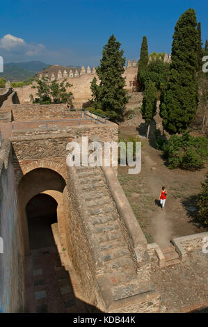 Castello di Gibralfaro -14secolo, Malaga, regione dell'Andalusia, Spagna, Europa Foto Stock