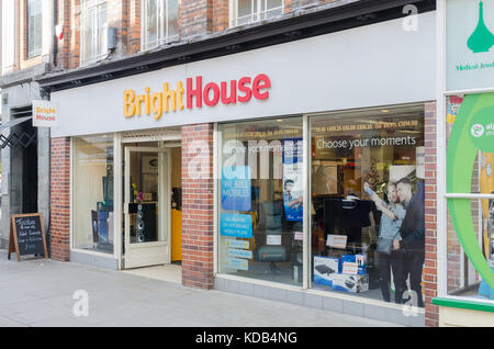 Negozio di fronte di BrightHouse affitto di casa propria apparecchio dettagliante di Worcester, Regno Unito Foto Stock