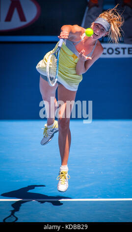 Maria Sharapova gioca all'Australian Open 2013 - un torneo del grande Slam, il torneo è l'evento di apertura del calendario del tennis ogni anno. Il Foto Stock