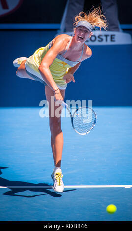 Maria Sharapova gioca all'Australian Open 2013 - un torneo del grande Slam, il torneo è l'evento di apertura del calendario del tennis ogni anno. Il Foto Stock