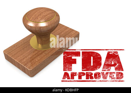 La FDA ha approvato in gomma rossa immagine timbro con hi-res resa grafica che può essere utilizzata per qualsiasi graphic design. Foto Stock