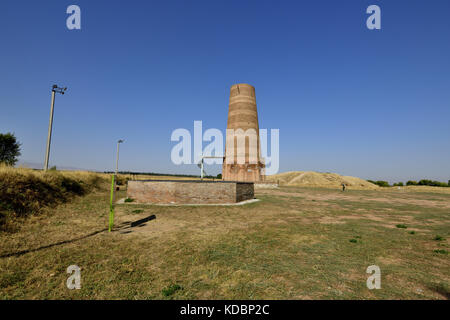 Burana torre antica città di balasagun,stoccaggio granella,antico monumento,Silk Road, Kirghizistan, asia centrale Foto Stock