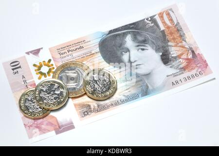 Nuovo Scottish le banconote e le nuove monete cancelletto Foto Stock