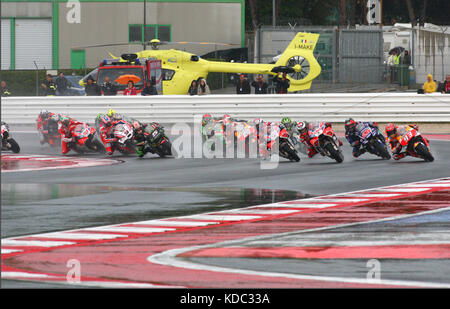 San Marino MotoGP con: START, # 93 Marc MARQUEZ, # 99 Jorge LORENZO, # 25, Maverick vi dove: Misano, Italia quando: 10 set 2017 credito: ATP/WENN.com Foto Stock