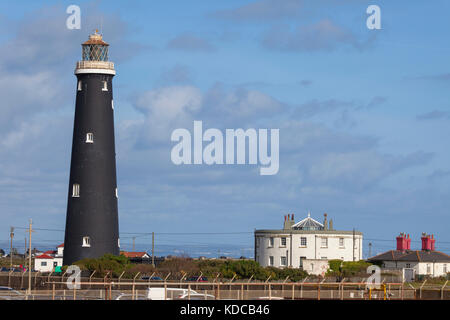 Il vecchio faro, Dungeness, Kent, Regno Unito Foto Stock