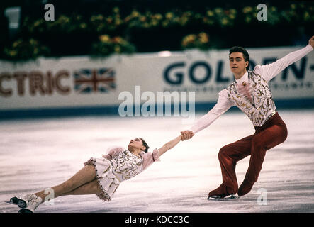 Gordeeva & grinkov (URS) competono al 1989 campionati del mondo. Foto Stock