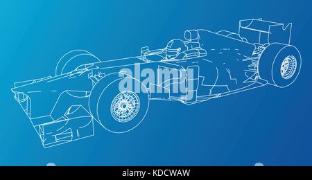 Velocità modello auto. disegno astratto. Il filo-telaio. eps10 formato. vettore creati di 3d. Illustrazione Vettoriale
