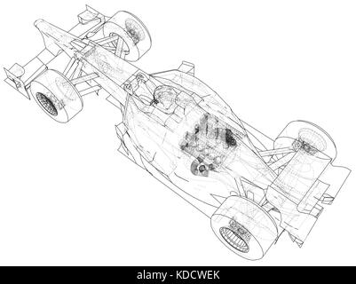 Velocità modello auto. disegno astratto tastatura illustrazione di 3d. Illustrazione Vettoriale