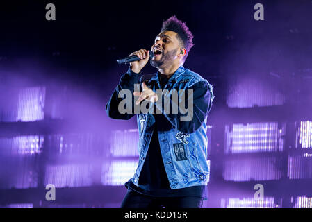 Benicassim, Spagna - Lug 13: il weeknd (rhythm and blues band musicale) eseguire in concerto a fib festival il 13 luglio 2017 a Benicassim, Spagna. Foto Stock