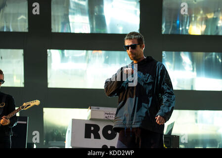 Benicassim, Spagna - Lug 15: Liam Gallagher (musicista) esegue in concerto a fib festival il 15 luglio 2017 a Benicassim, Spagna. Foto Stock