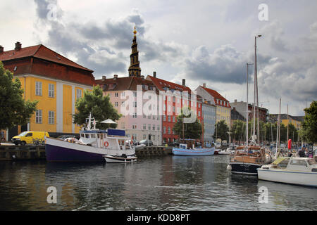 Copenaghen sul canale Christianshavn danimarca Foto Stock