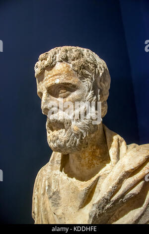 Busto in marmo Herodes Atticus celebre oratore ateniese da Kifissia di Attica 150-160 d.c. in Atene Nazionale Museo Archeologico Grecia Foto Stock