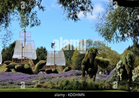 Mosaicanada 150 è l'evento orticola per onorare il centocinquantesimo anniversario del Canada si trova in Jacques Cartier park, Gatineau, Quebec, Canada. Foto Stock