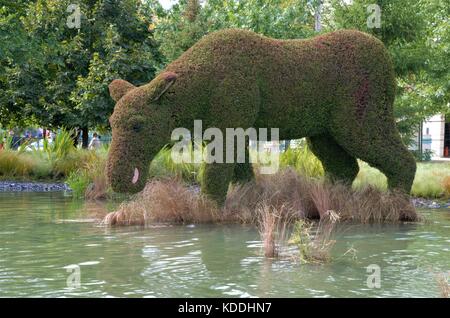 Mosaicanada 150 è l'evento orticola per onorare il centocinquantesimo anniversario del Canada si trova in Jacques Cartier park, Gatineau, Quebec, Canada. Foto Stock