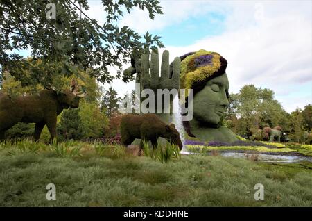 Mosaicanada 150 è l'evento orticola per onorare il centocinquantesimo anniversario del Canada si trova in Jacques Cartier park, Gatineau, Quebec, Canada. Foto Stock